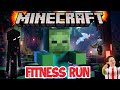 Minecraft kids fitness run  brain break  fun pe exercise game  workout  movement activity