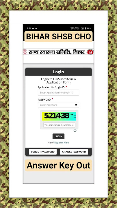 BIHAR SHSB CHO || Answer Key Out 2025 #shorts #bihar