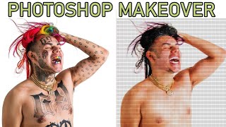 6ix9ine Photoshop Makeover - Removing Tattoos & addon Colors - Tekashi69 screenshot 2