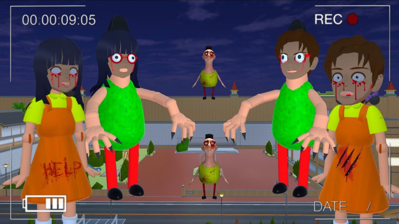 Compilation Zombie Yuta Mio Becomes Squid Game Hamood Habibi in city 😱 Sakura School Simulator 