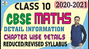 CBSE class 10 maths revised syllabus 2020-21