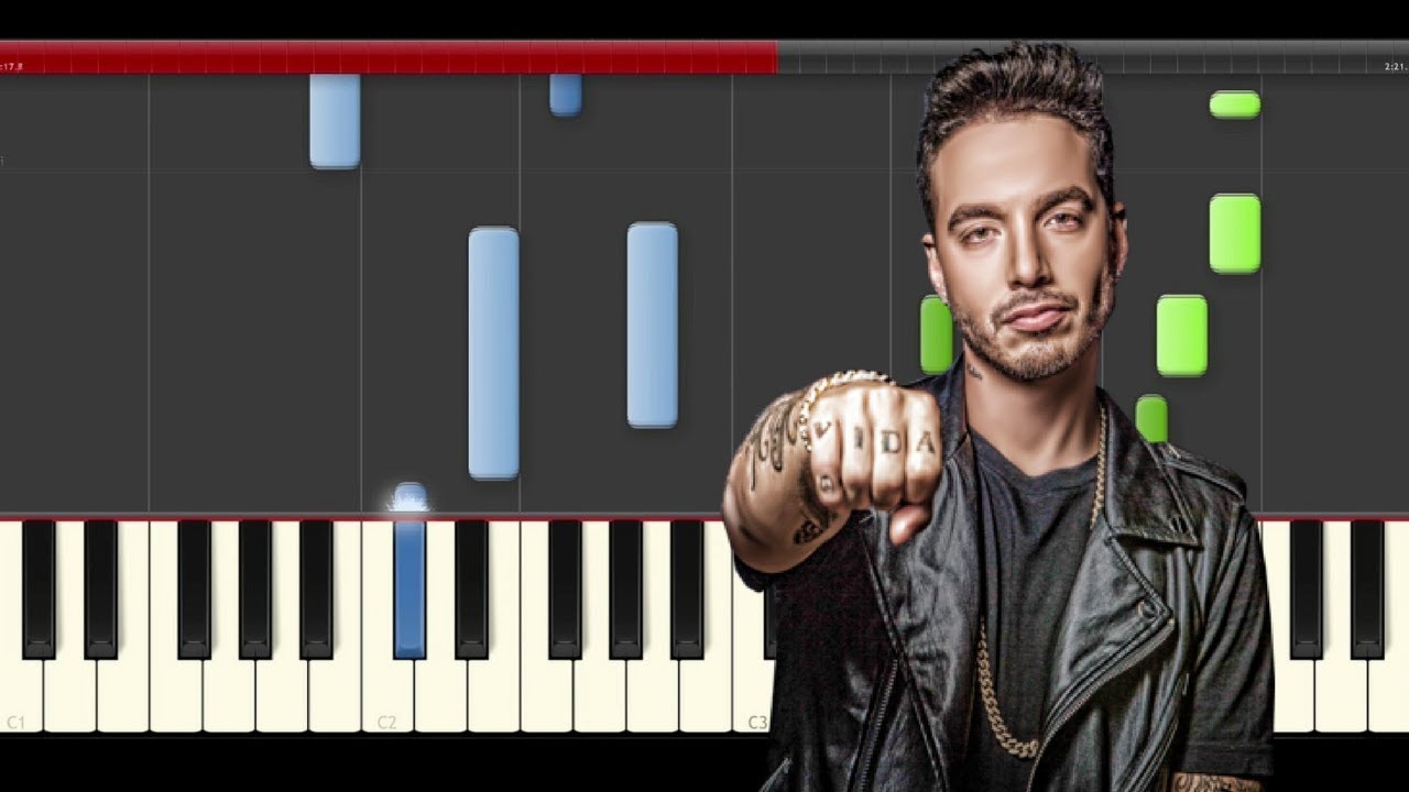 J Balvin Bonita Jowell Randy Piano Midi tutorial Sheet app Cover Karaoke
