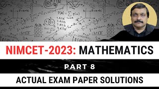 Nimcet Mathematics -Actual Exam Paper Solutions Nimcet 2023 - Part 8
