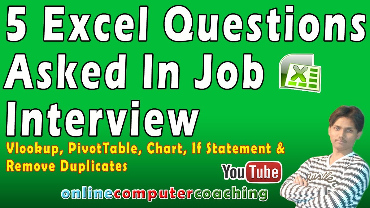 Excel: 5 Excel Questions Asked in Job Interview Tutorial Urdu / Hindi ...