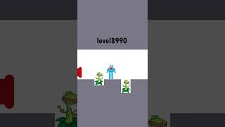 The happy blue cartoon character is trying to get through the level. Perfect Animation The happy blue cartoon character is trying to get through the level. Perfect Animation