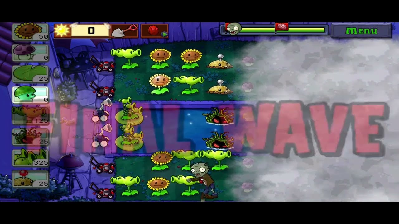 Double and triple pea shooter against zombies Plants vs Zombi FOG 7 | PVZ Gameplay | best moments