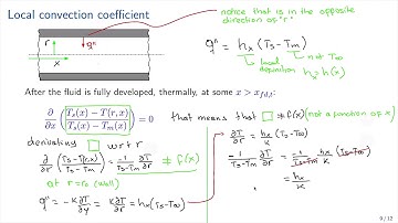 Local Convection coefficient in Pipes
