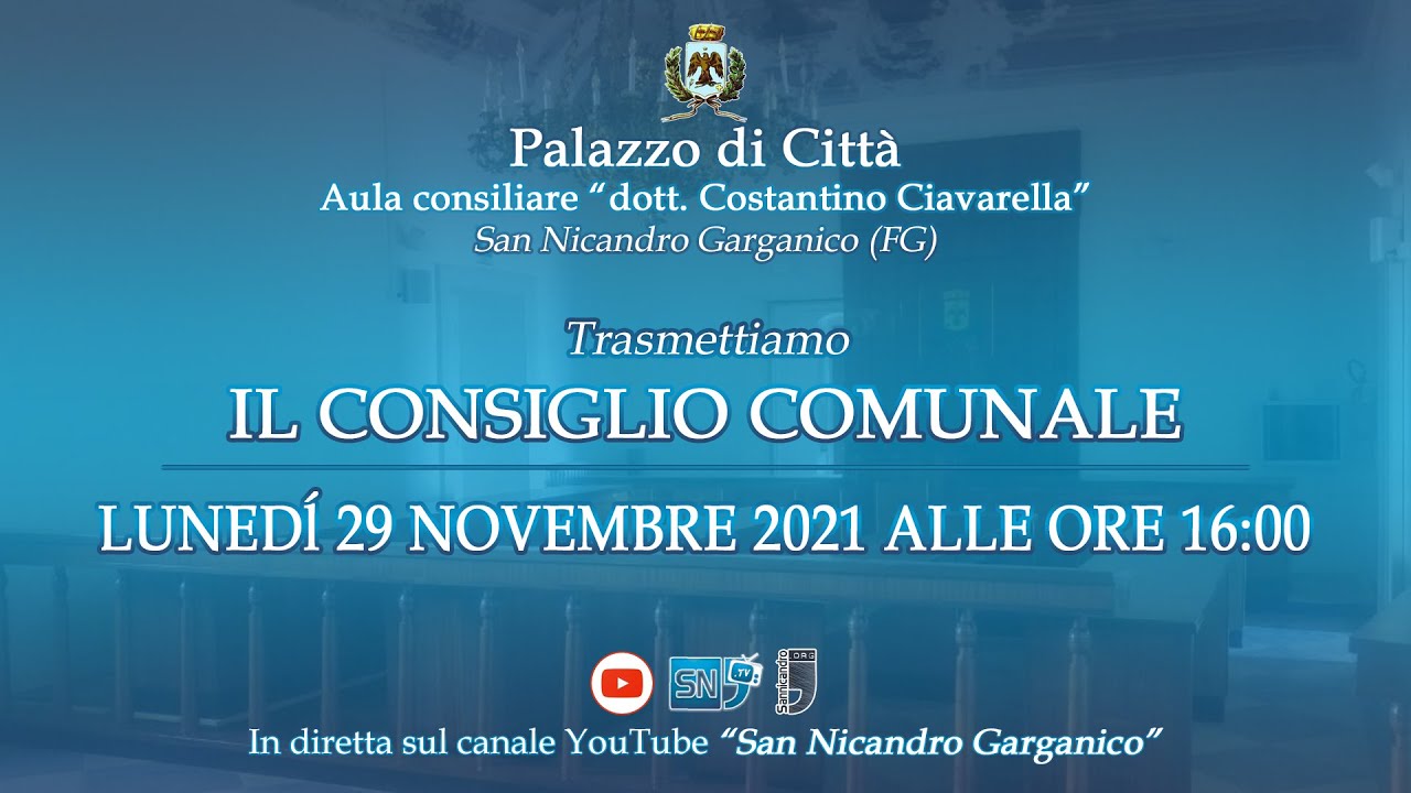 Consiglio Comunale del 29 Novembre 2021 | San Nicandro Garganico (FG)
