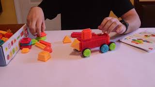 PicassoTiles Building a TRAIN! PTB120 120pc Hedgehog Shape 3D Building Blocks Tiles Construction Set screenshot 4