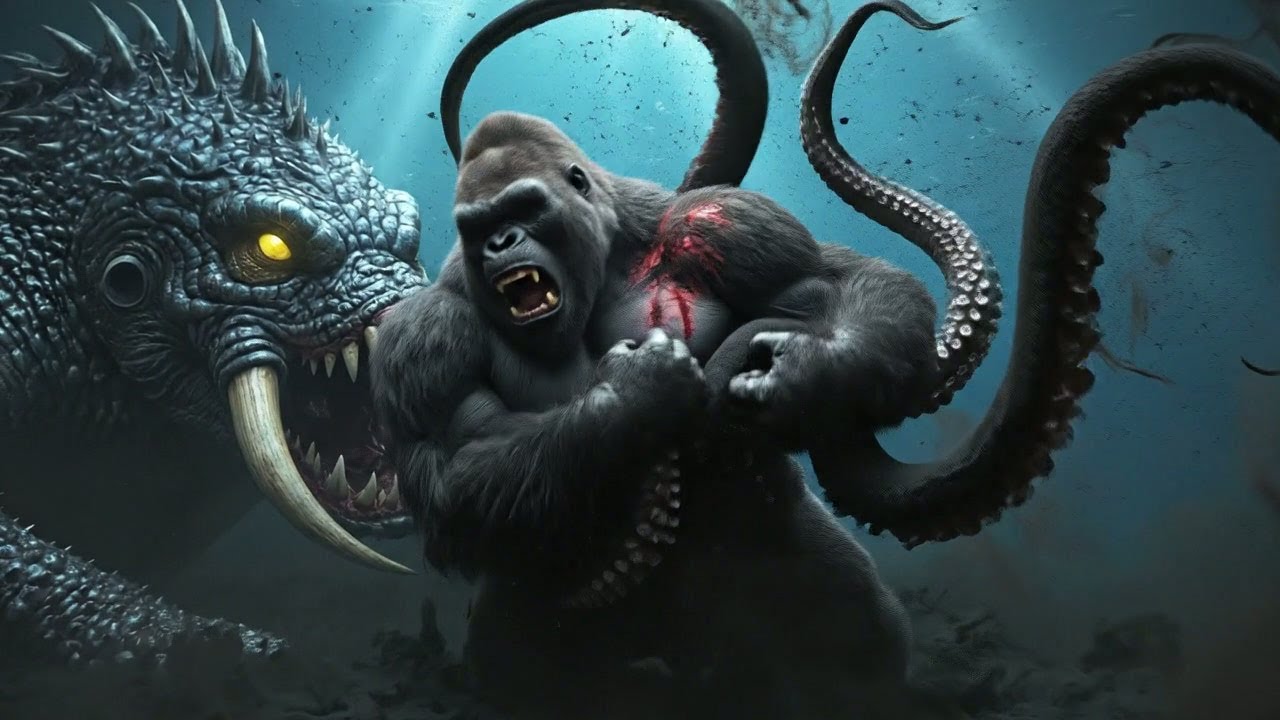 King Kong vs Kraken Epic Battle: Giant Ape vs Sea Monster Clash 12 Min