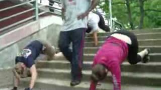 reverse crawl and bounds on stairs