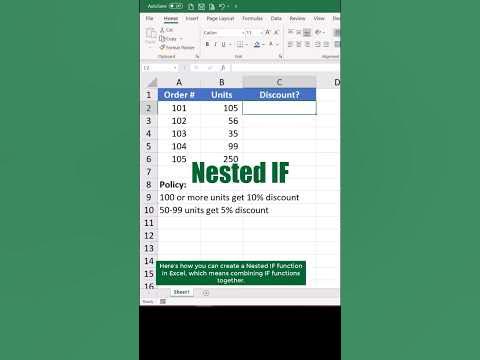 Nested IF function in Excel to combine multiple logical tests - YouTube