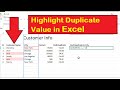 How To Find/ Highlight Duplicate Value In Excel | swift learn