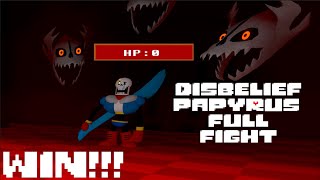 (Full Fight + Win!!!) Defeating Disbelief Papyrus! | Undertale 3D Boss Battles | Roblox