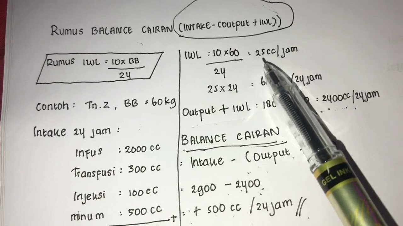 Cara Menghitung Balance Cairan.