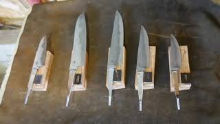 fabrication d'un set de couteaux de cuisine partie 3  kitchen knife making part 3