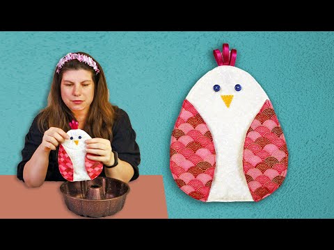 DIY Chicken Potholder in 15 minutes [FREE sewing pattern included]