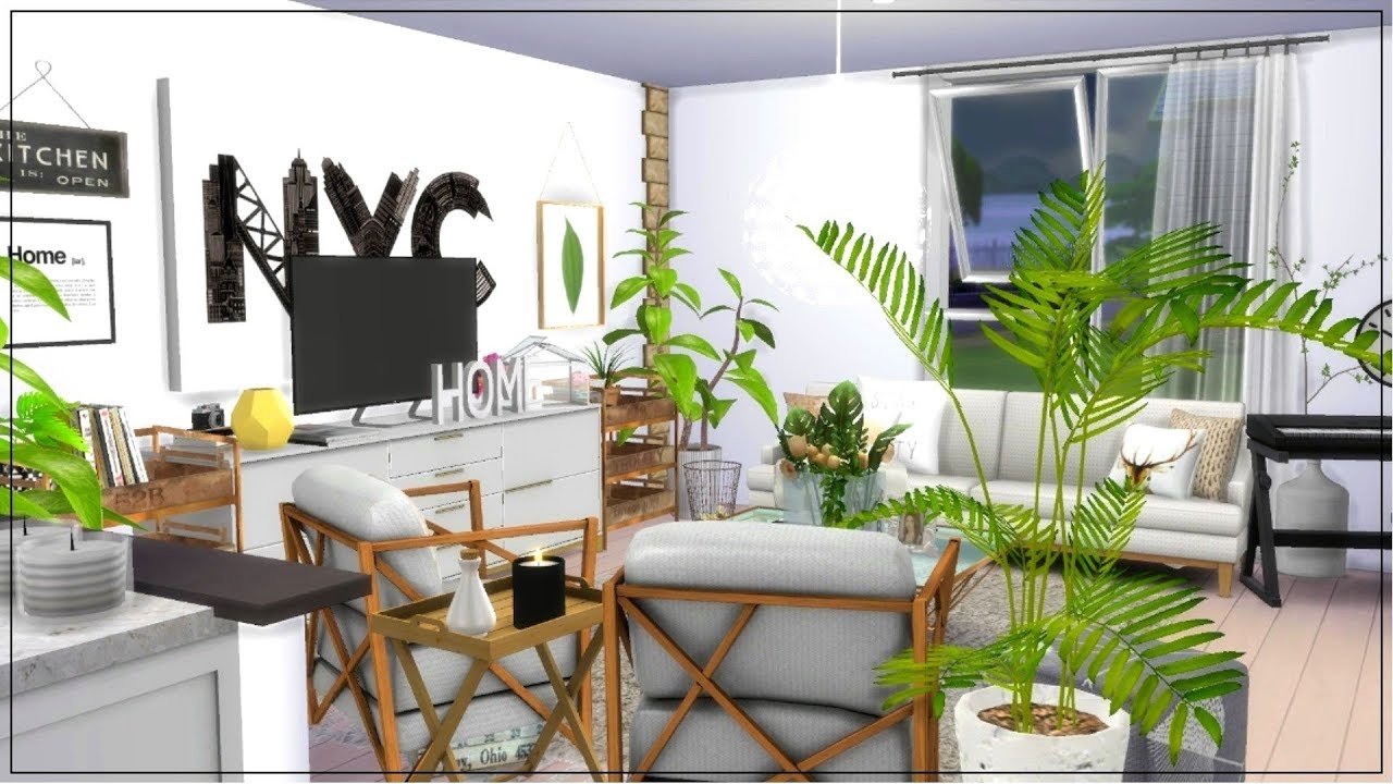 The Sims 4 Apartment Build Swedish Chic Studio Apartment + CC Links