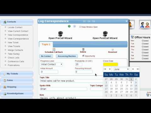 Logging A Call In Lizzy CRM