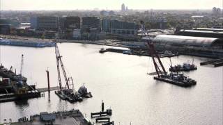 Time-Lapse Afzinken Derde Tunneldeel Noordzuidlijn In Het Ij