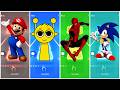 Mario Galaxy vs Sprunki vs Spider-Man vs Sonic | Tiles Hop EDM Rush Battle #42