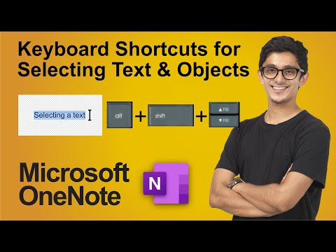 Keyboard shortcut for selecting text in OneNote | Shortcut for selecting objects | Keyboard Shortcut