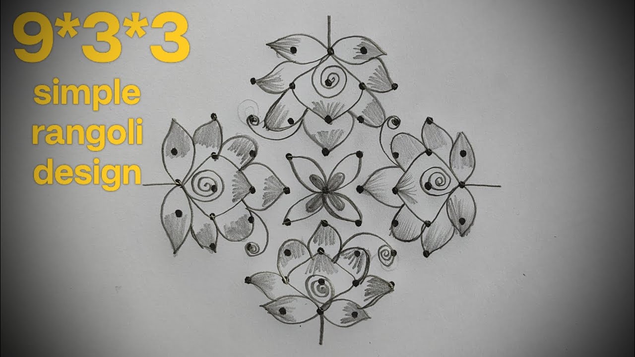 9*3*3 pulli kolam🌺New Year and Margazhi Kolam🌺easy kolam with dots🌺@jagasrangoli#subscribe#trending 