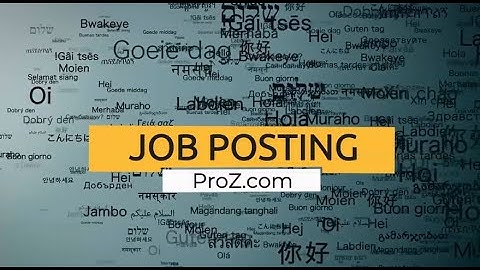 Posting a job at ProZ.com