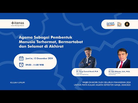 Kuliah Umum Mata Kuliah Agama | Mahasiswa Baru Tahun 2024 (sesi 1)
