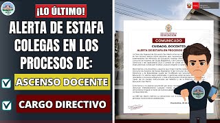 𝐀𝐋𝐄𝐑𝐓𝐀 𝐃𝐄 𝐄𝐒𝐓𝐀𝐅𝐀 𝐄𝐍 𝐋𝐎𝐒 𝐏𝐑𝐎𝐂𝐄𝐒𝐎𝐒 𝐃𝐄 𝐀𝐒𝐂𝐄𝐍𝐒𝐎 𝐃𝐎𝐂𝐄𝐍𝐓𝐄 𝐘 𝐂𝐀𝐑𝐆𝐎𝐒 𝐃𝐈𝐑𝐄𝐂𝐓𝐈𝐕𝐎𝐒