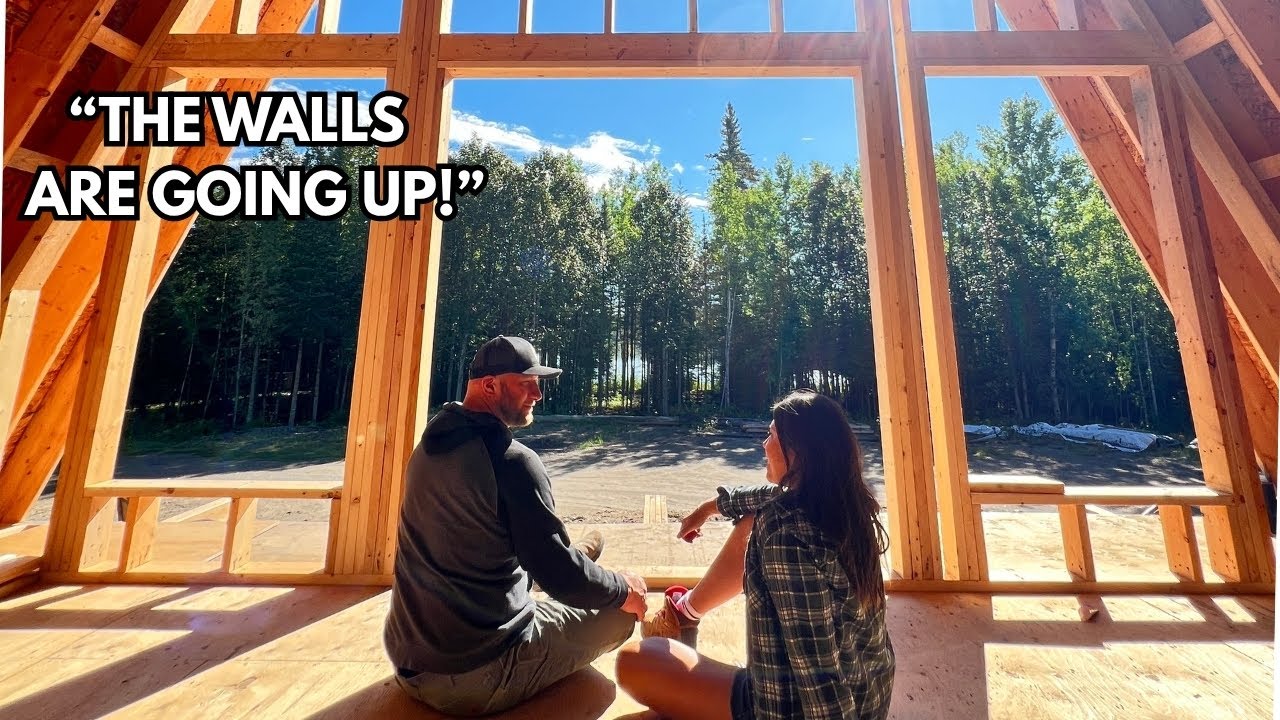 850sqft A Frame Cabin Build | Framing the End Walls Part 1 of 2 - YouTube