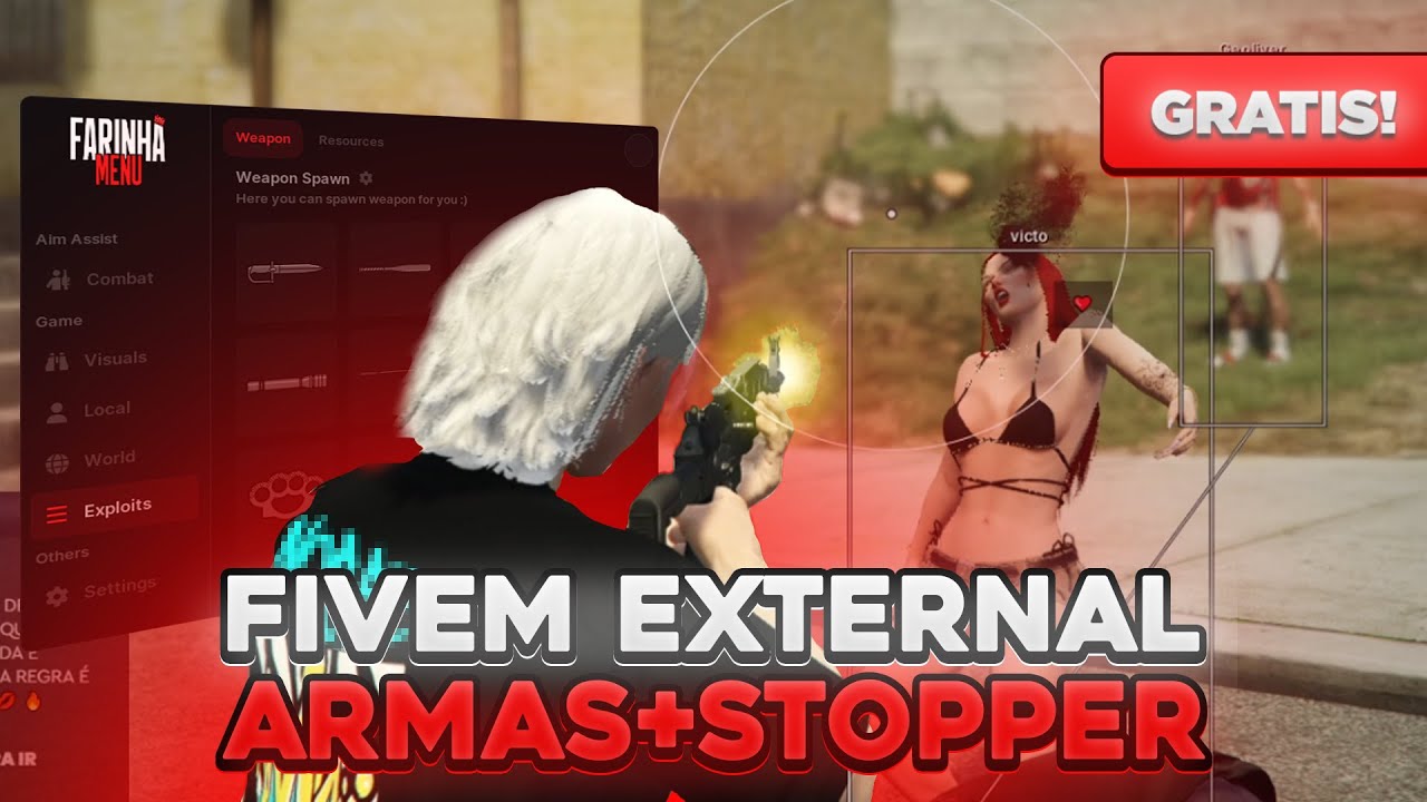 🔥 MELHOR HACK GRÁTIS PARA FIVEM –  PUXANDO ARMAS, STOPPER, AIMBOT E SEM GLOBAL!  100% EXTERNAL