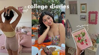 COLLEGE DIARIES | fun days, painting, grocery day 🍓💐