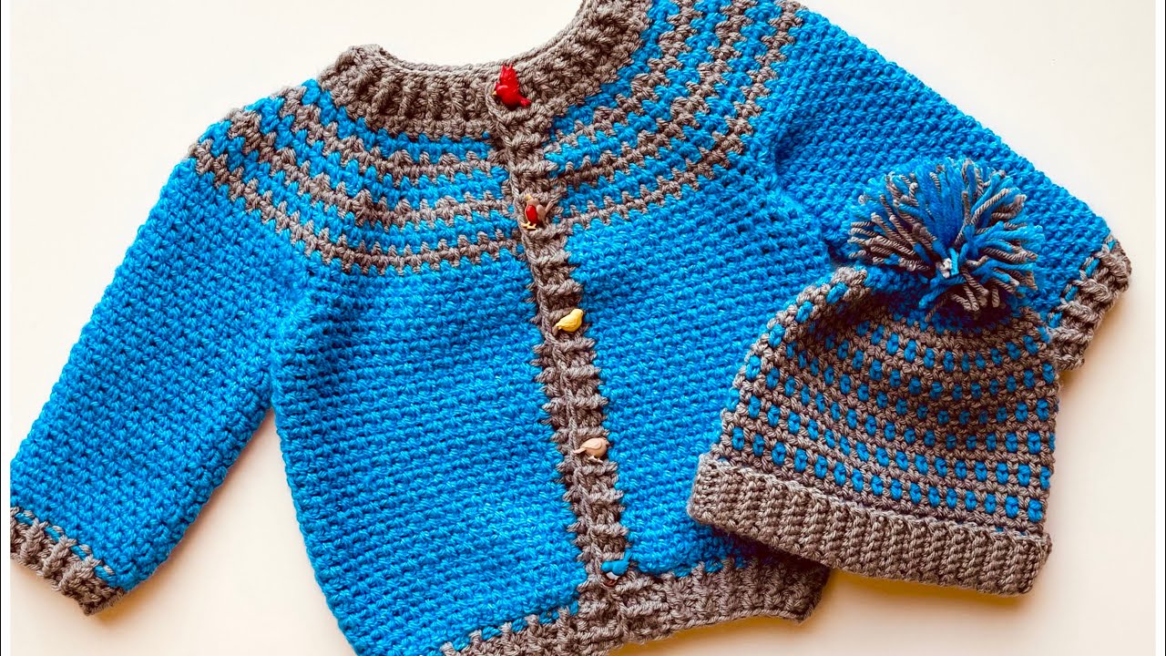 Crochet sweater for boys, how to crochet, Moss Stitch, LEFT HAND ...