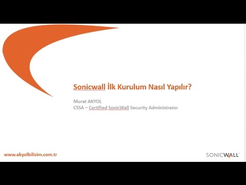 Sonicwall TZ215 First Setup - SonicWall TZ 215 İlk Kurulum