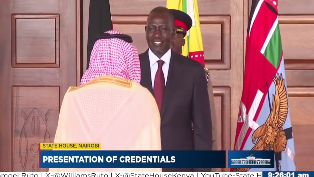 WATCH HOW SAUDI ARABIA AMBASSADOR PRESENT HIS CREDENTIALS TO RUTO IN STATE HOUS