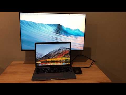 Dell U2419HC connected to MacBook Pro via USB-C