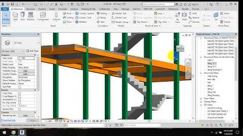 Revit-Vẽ và bố trí thép,triển khai bản vẽ cho cầu thang phần 8