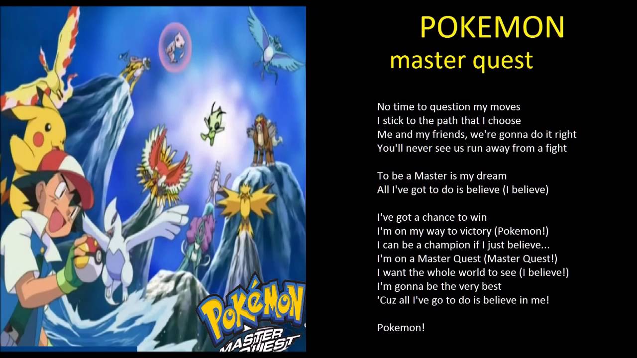 pokemon master quest + lyrics YouTube