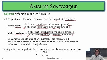 Traitement automatique des langues [6.15] Analyse syntaxique - évaluation