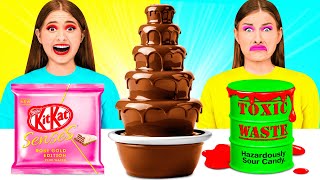 تحدي فوندو الشوكولاتة | حيل واختراقات مذهلة Happy Funny