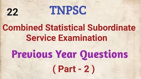 TNPSC, CSSE, Previous Year Questions
