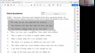 Mr. C. Teaches! - Direct Quotations