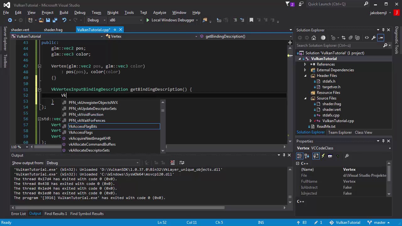 Vulkan Tutorial [086] - VkVertexInputBindingDescription - YouTube