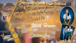 2021 Siocon NHS Grade 10 Completer Honor Students