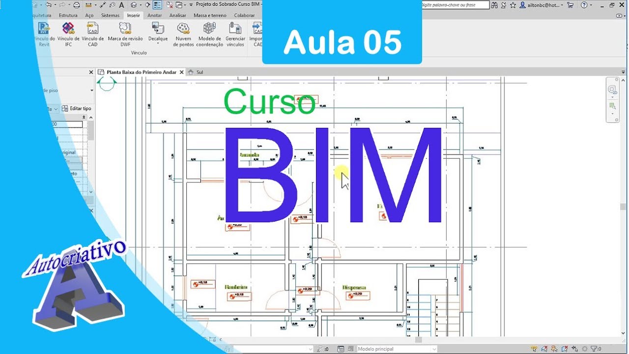 Curso BIM – Aulas de Revit – Aula 05/64 - Parte 1 de Importação AutoCAD ...