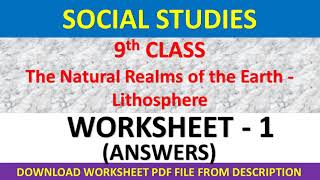 TS SCERT WORKSHEETS - (English Medium 9th Class Social Studies 2nd Lesson Worksheet No - 1)