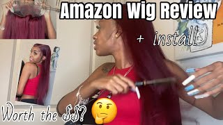 installing a burgundy red wig from AMAZON for the first time ft.afsisterwig &amp; ft.vush|TTBABY