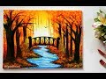 Step by step  autumn landscape painting tutorial for beginners