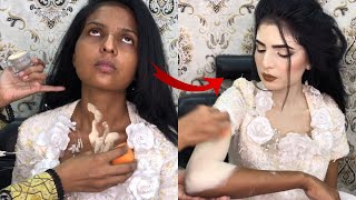 Full body makeup transformation 😱 Enhanced beauty foundation honest reveiw || Blush with Amna screenshot 4